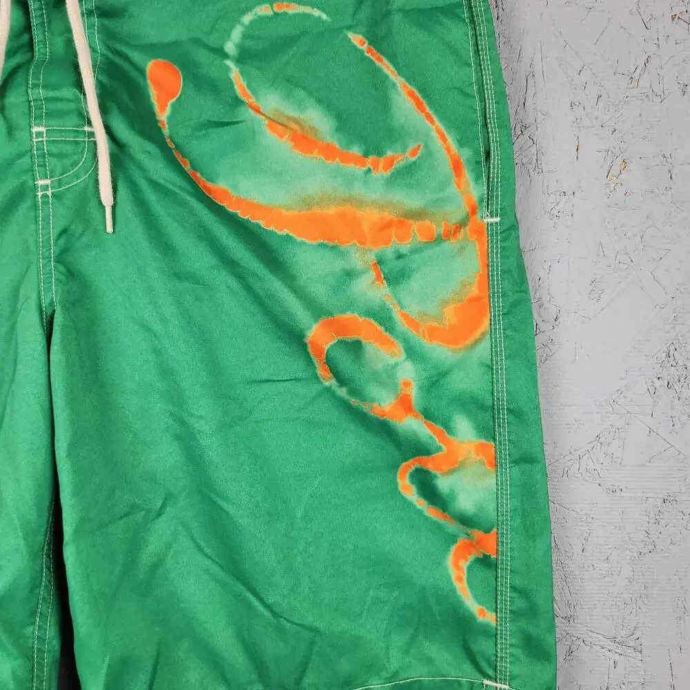 Vintage Polo Ralph Lauren Swim Trunks Mens Large Green Board Shorts Mesh Lined